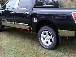 Rocker Panel Trim; Upper Kit; Stainless Steel (04-15 Titan Crew Cab)