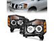 RX Halo Projector Headlights; Black Housing; Clear Lens (04-15 Titan)