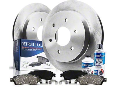 Solid 6-Lug Brake Rotor, Pad, Brake Fluid and Cleaner Kit; Rear (04-15 Titan)