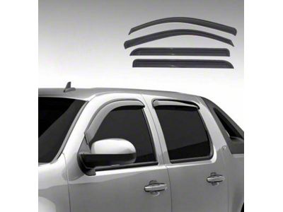 Tape-On Rain Guards; Front and Rear; Smoke (17-24 Titan Crew Cab)