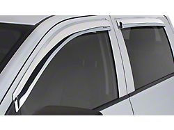 Tape-Onz Sidewind Deflectors; Front and Rear; Chrome (04-15 Titan Crew Cab)