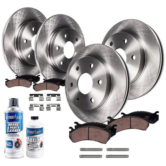 Titan Vented Lug Brake Rotor Pad Brake Fluid And Cleaner Kit Front And Rear Titan