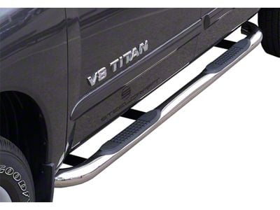 3-Inch Round Side Step Bars; Stainless Steel (16-24 Titan XD King Cab)