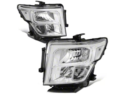 Factory Style Headlights with Clear Corners; Chrome Housing; Clear Lens (16-24 Titan XD w/ Factory Halogen Headlights)