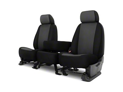 Genuine Neoprene Custom 1st Row Bench Seat Covers; Charcoal/Black (16-24 Titan XD w/ Bench Seat)