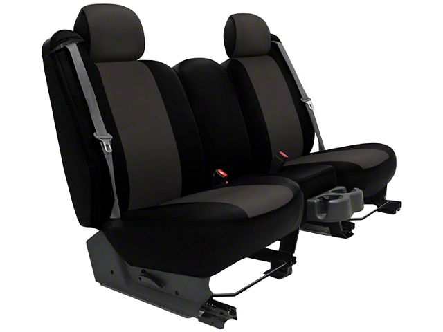 Genuine Neoprene Custom 1st Row Bucket Seat Covers; Charcoal/Black (16-24 Titan XD w/ Bucket Seats)
