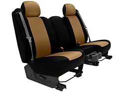 Genuine Neoprene Custom 1st Row Bucket Seat Covers; Tan/Black (16-24 Titan XD w/ Bucket Seats)