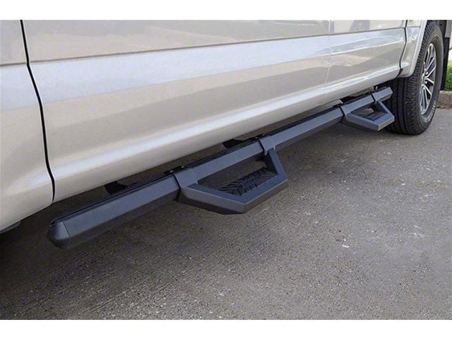 Hex Cast Series Side Step Bars without Mounting Brackets; Textured Black (16-24 Titan XD Crew Cab)
