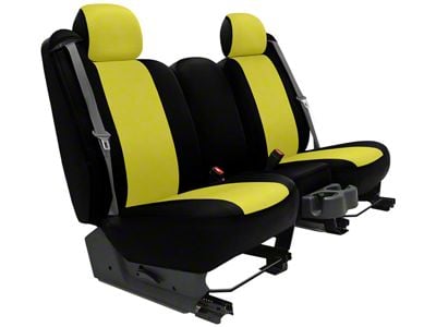 Neosupreme Custom 2nd Row Bench Seat Covers; Yellow/Black (16-24 Titan XD Crew Cab)