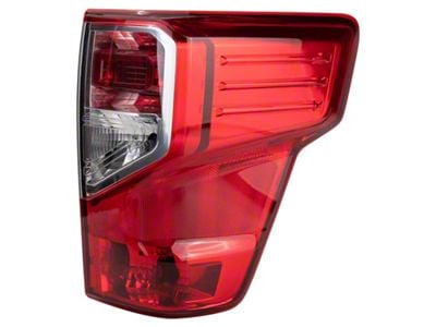 Tail Light; Chrome Housing; Red Clear Lens; Passenger Side (16-21 Titan XD)