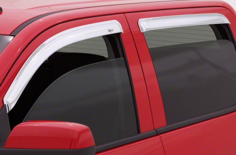 Titan XD Ventvisor Window Deflectors; Front and Rear; Chrome (16-24 ...