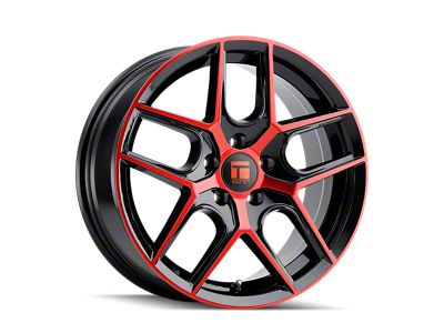 Touren TR79 Gloss Black Machined with Red 5-Lug Wheel; 17x8; 35mm Offset (21-24 Bronco Sport)