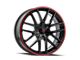 Touren TR60 Gloss Black with Red Ring Wheel; 17x7.5; 42mm Offset (14-23 Jeep Cherokee KL)