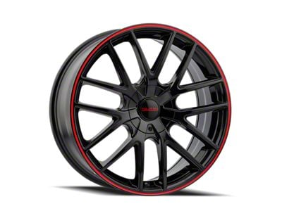 Touren TR60 Gloss Black with Red Ring Wheel; 20x8.5; 40mm Offset (14-23 Jeep Cherokee KL)