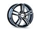 Touren TR62 Gloss Black Machined Wheel; 17x7; 40mm Offset (14-23 Jeep Cherokee KL)