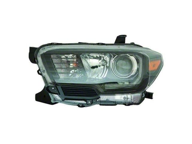 Toyota 2016-2019 TRD Pro Headlight; Black Housing; Clear Lens; Passenger Side (16-23 Tacoma w/ Factory LED Headlights)