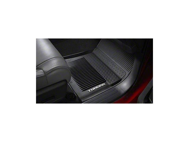 Toyota TRD Pro All-Weather Front and Rear Floor Liners; Black (14-21 Tundra Double Cab, CrewMax)