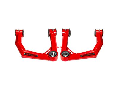 Toytec Boxed Uni-Ball Front Upper Control Arms for 0 to 4-Inch Lift; Black (05-23 4WD Tacoma)