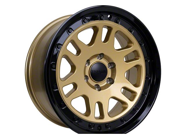 Tremor Wheels 105 Shaker Gloss Gold with Gloss Black Lip 6-Lug Wheel; 20x9; 0mm Offset (2024 Tacoma)