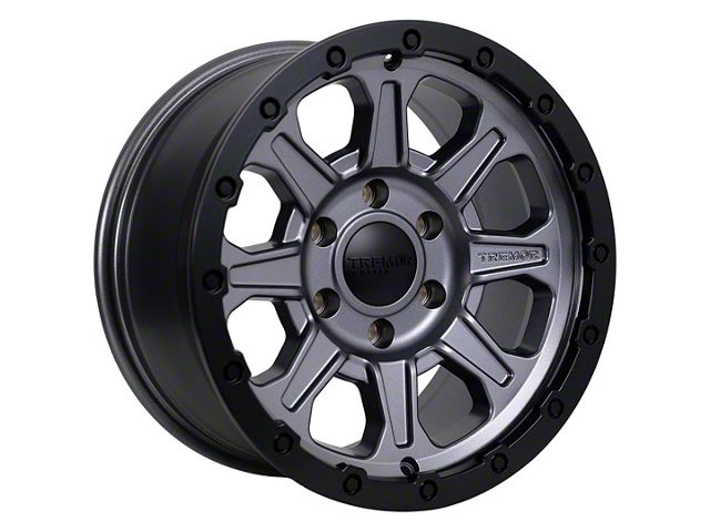 Tremor Wheels 103 Impact Graphite Grey with Black Lip 6-Lug Wheel; 17x8.5; 0mm Offset (16-23 Tacoma)