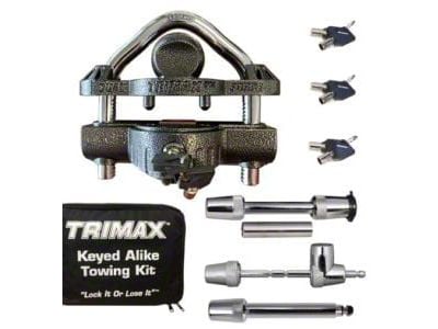 Trimax Locks Coupler Lock, Receiver Lock and Carrying Case Towing Kit