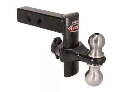 Trimax Locks 2-Inch Receiver Adjustable Dual Ball Mount with 2-Inch Ball and 2-5/16-Inch Ball and Locking Ball Mount; 6-Inch Drop and 6-Inch Rise; Black (Universal; Some Adaptation May Be Required)