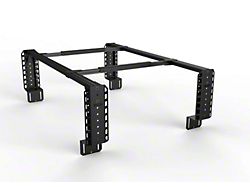 TRUKD 18.50-Inch V2 Truck Bed Rack with Utility Rail Attachment; Black Bars (07-24 Tundra)