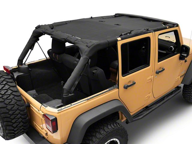 TruShield Mesh Shade Top; Black (07-18 Jeep Wrangler JK 4-Door)