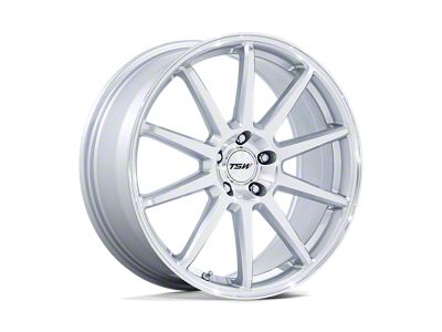 TSW Canard Gloss Silver with Machined Face 5-Lug Wheel; 19x10.5; 25mm Offset (05-15 Tacoma)