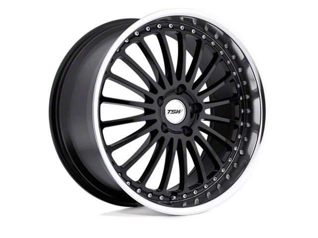 TSW Silverstone Gloss Black with Mirror Cut Lip Wheel; 18x8 (14-23 Jeep Cherokee KL)