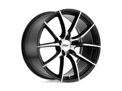 TSW Sprint Gloss Black with Mirror Cut Face Wheel; 17x8; 40mm Offset (84-01 Jeep Cherokee XJ)