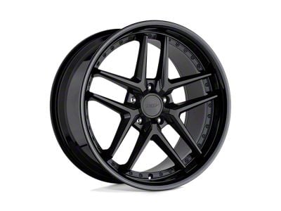 TSW Premio Matte Black with Gloss Black Lip Wheel; 20x8.5; 40mm Offset (93-98 Jeep Grand Cherokee ZJ)