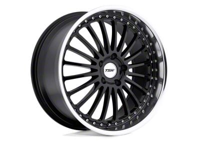 TSW Silverstone Gloss Black with Mirror Cut Lip Wheel; 17x8 (93-98 Jeep Grand Cherokee ZJ)