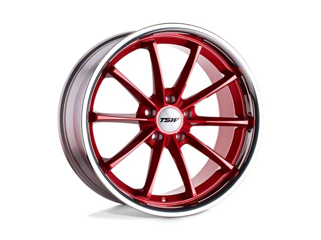 TSW Sweep Candy Red with Stainless Lip Wheel; 18x8.5 (97-06 Jeep Wrangler TJ)