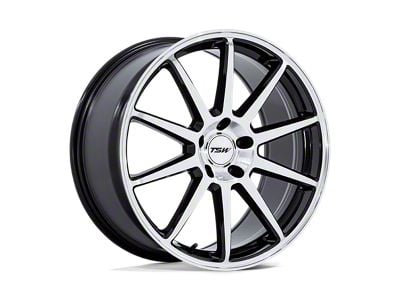 TSW Canard Gloss Black with Machined Face Wheel; 20x9; 35mm Offset (87-95 Jeep Wrangler YJ)