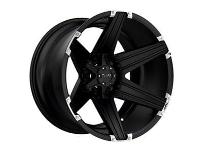 Tuff A.T. T12 Satin Black with Brushed Inserts 6-Lug Wheel; 20x12; -45mm Offset (04-15 Titan)