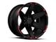 Tuff A.T. T12 Satin Black with Red Inserts 6-Lug Wheel; 22x12; -45mm Offset (04-15 Titan)