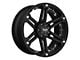 Tuff A.T. T01 Flat Black with Chrome Inserts 6-Lug Wheel; 17x8; -13mm Offset (03-09 4Runner)