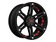 Tuff A.T. T01 Flat Black with Red Inserts 6-Lug Wheel; 18x9; 10mm Offset (03-09 4Runner)