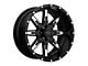 Tuff A.T. T15 Gloss Black with Machined Face 6-Lug Wheel; 20x10; -19mm Offset (03-09 4Runner)