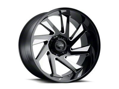 Tuff A.T. T1B Gloss Black with Milled Spokes 6-Lug Wheel; 24x14; -72mm Offset (03-09 4Runner)