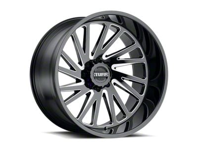 Tuff A.T. T2A Gloss Black with Milled Spokes 6-Lug Wheel; 24x14; -72mm Offset (03-09 4Runner)