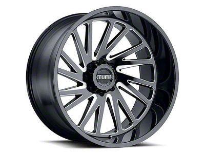 Tuff A.T. T2A Gloss Black Milled 6-Lug Wheel; 20x12; -45mm Offset (03-09 4Runner)