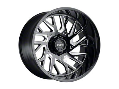 Tuff A.T. T4B Gloss Black Milled 6-Lug Wheel; 20x12; -45mm Offset (03-09 4Runner)