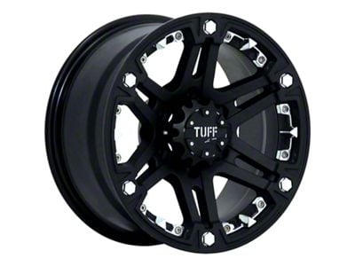 Tuff A.T. T01 Flat Black with Chrome Inserts 6-Lug Wheel; 20x9; -13mm Offset (04-15 Titan)