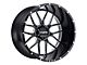 Tuff A.T. T23 Gloss Black with Milled Spokes and Dimples 6-Lug Wheel; 22x14; -76mm Offset (04-15 Titan)