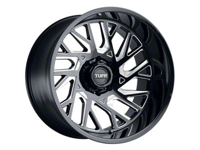 Tuff A.T. T4B Gloss Black Milled 6-Lug Wheel; 20x12; -45mm Offset (04-15 Titan)