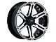 Tuff A.T. T01 Flat Black with Machined Face and Chrome Inserts 6-Lug Wheel; 20x9; -13mm Offset (05-15 Tacoma)