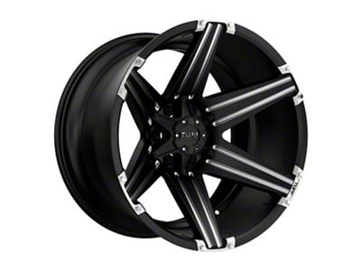 Tuff A.T. T12 Satin Black Milled with Brushed Inserts 6-Lug Wheel; 20x12; -45mm Offset (05-15 Tacoma)