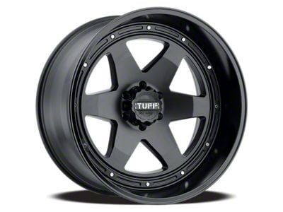 Tuff A.T. T1A Matte Black with Gloss Black Lip 6-Lug Wheel; 20x10; -19mm Offset (05-15 Tacoma)